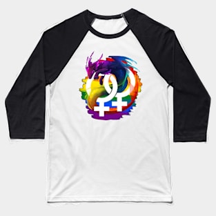 Lesbian dragon in the colors of its flag Baseball T-Shirt